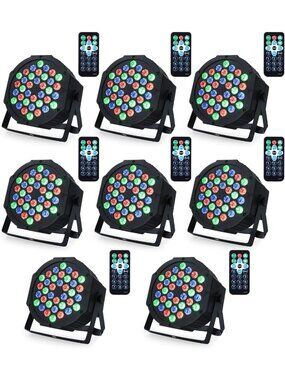RGB LED Stage Lights - 36 LEDs, Sound Activated, Remote & DMX Control, 7 Modes